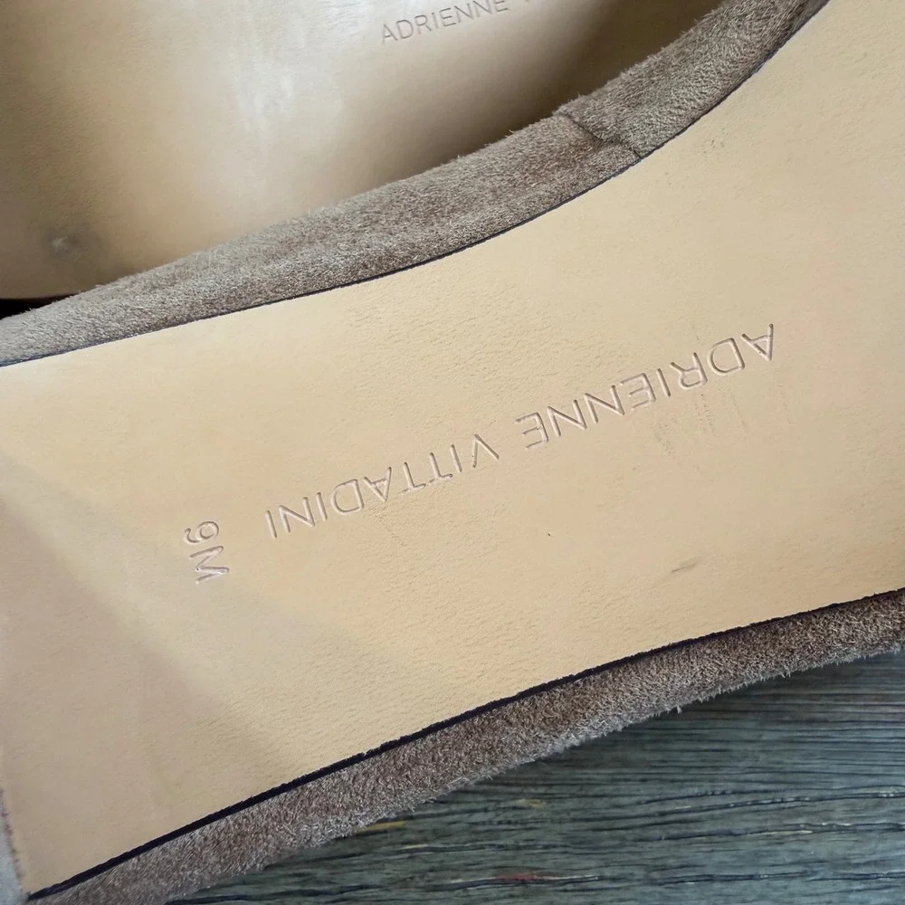 Adrienne Vittadini Womens Tan Suede Platform Pumps Round Toe Block Heel Size 9M